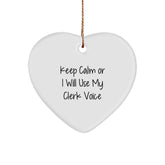 Funny Clerk Heart Ornament Gifts from Men for Christmas Unique Gifts - Image 1